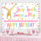 Lasst uns Springen Sturz Prallen Und Spielen Glücklich Geburtstag Hintergrund